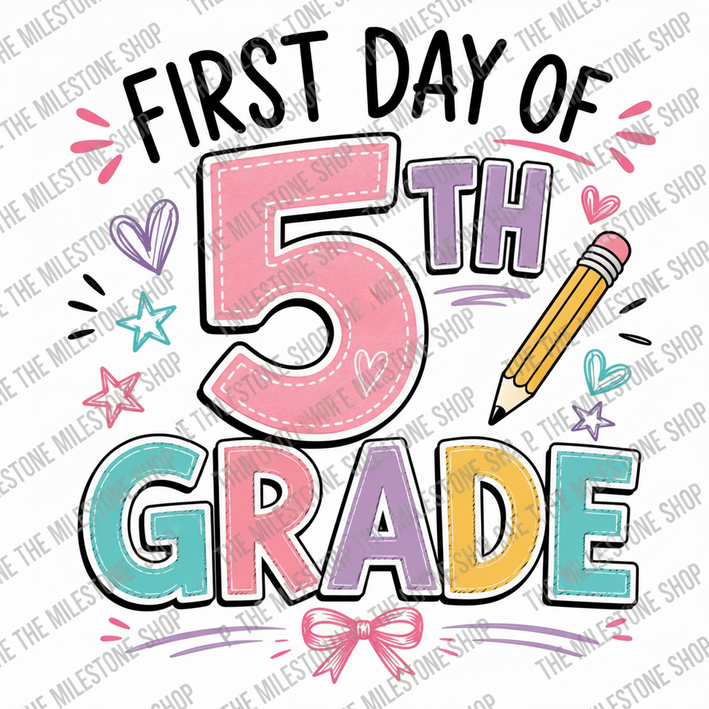 First Day of Fifth Grade Girl Shirt