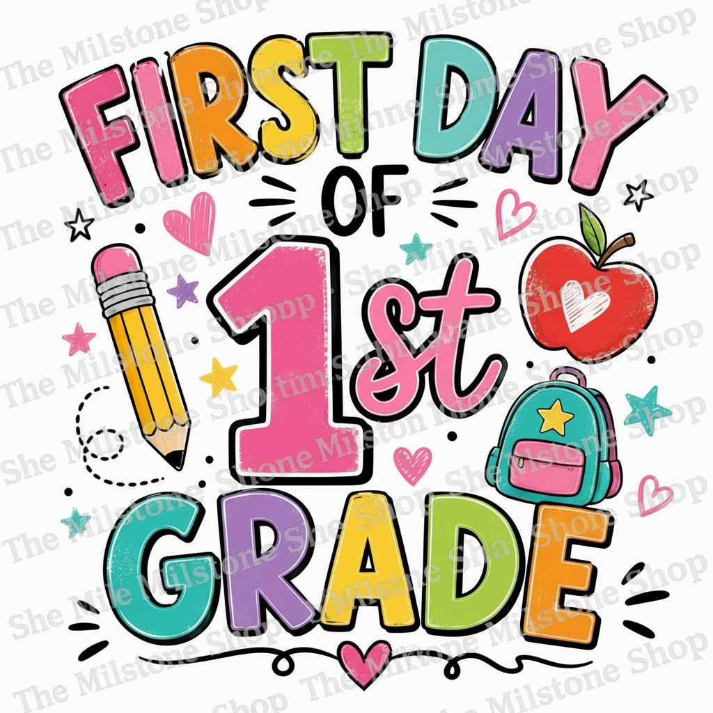 First Day of First Grade Girl Shirt