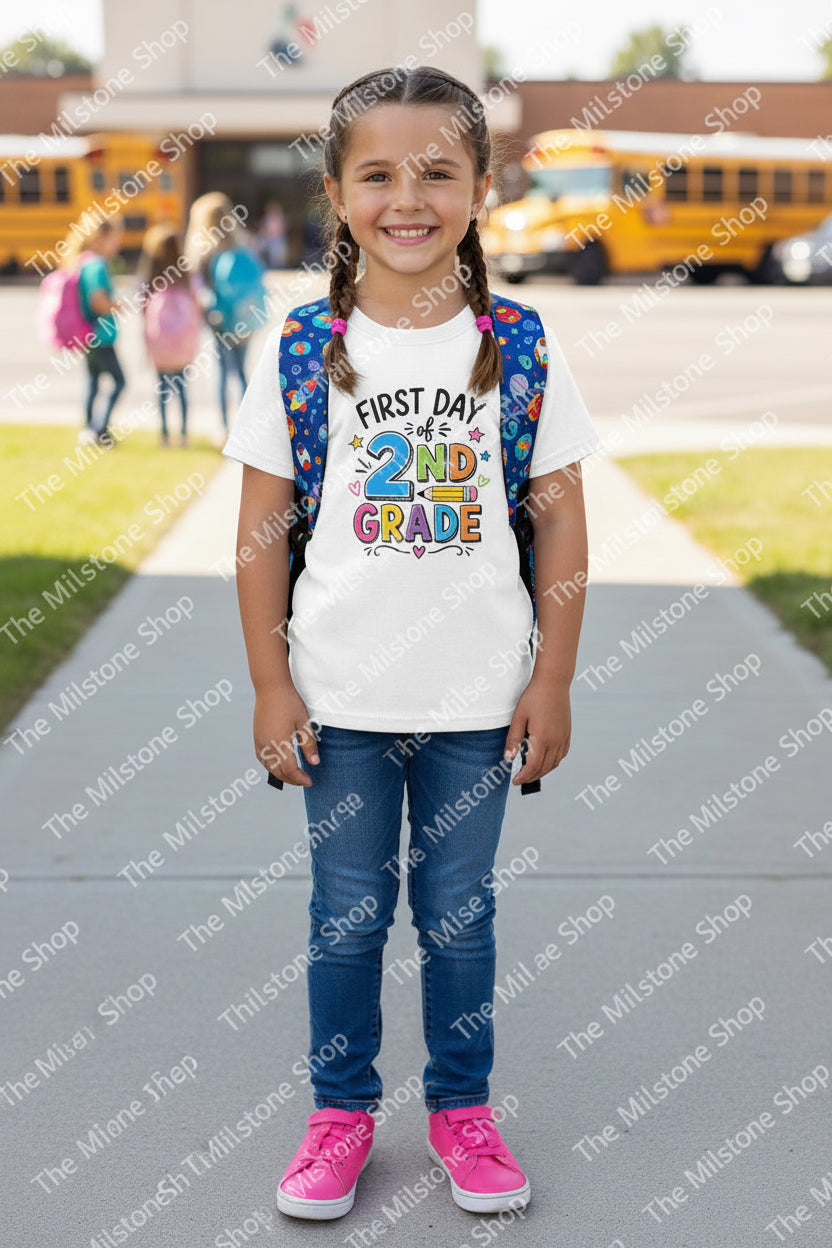 First Day of Second Grade Girl Shirt